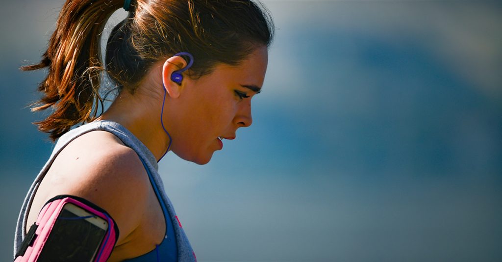 runner with headphones