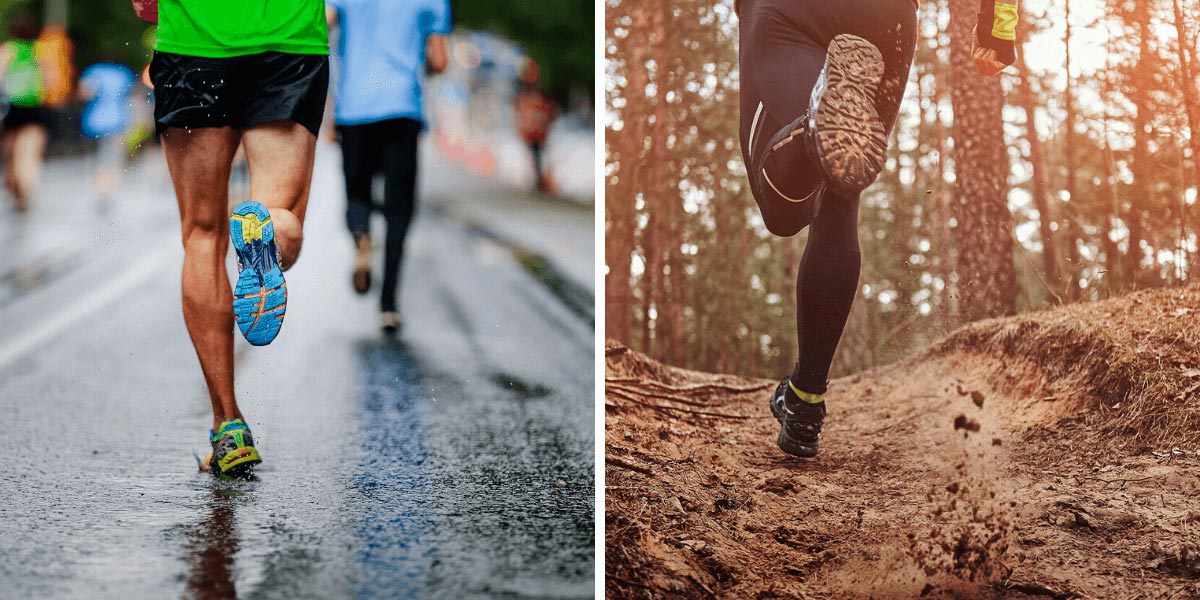 Running with trail outlet shoes on the road